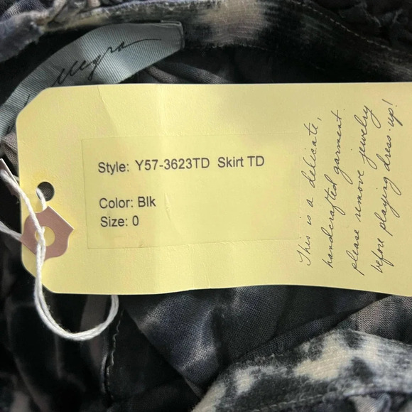 Raquel Allegra Black Gray Tie Dye Layered Skirt Size 0‎ / US XS - Picture 12 of 12